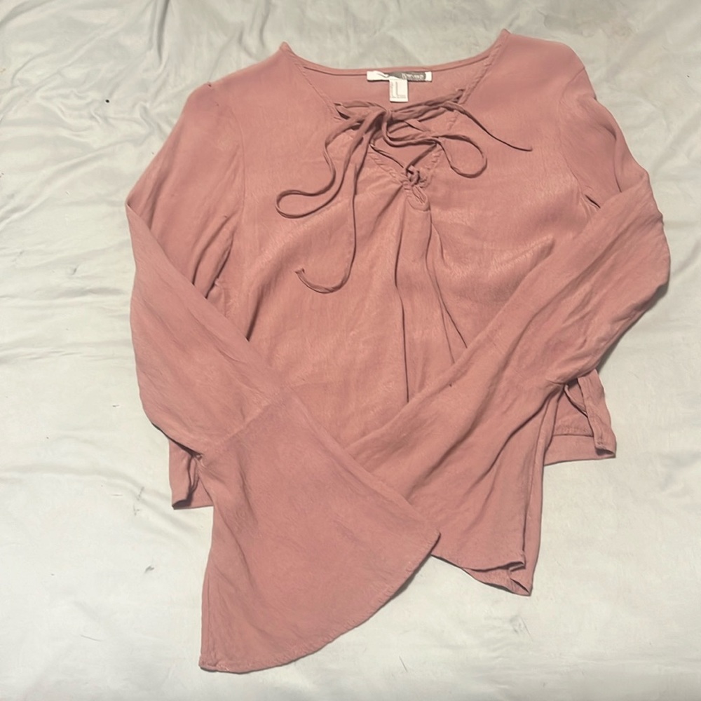 Pink Flared Sleeve Crop Top
